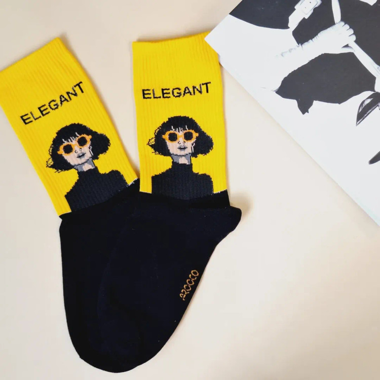 جوراب ساقدار فانتزی زنانه نخ پنبه