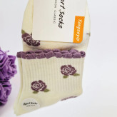 خرید جوراب نیمساق زنانه (طرح رز بنفش)