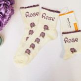 جوراب نیمساق زنانه (طرح رز بنفش)