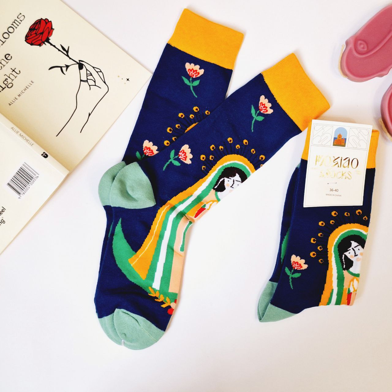 جوراب ساقدار زنانه (طرح فرشتگان)