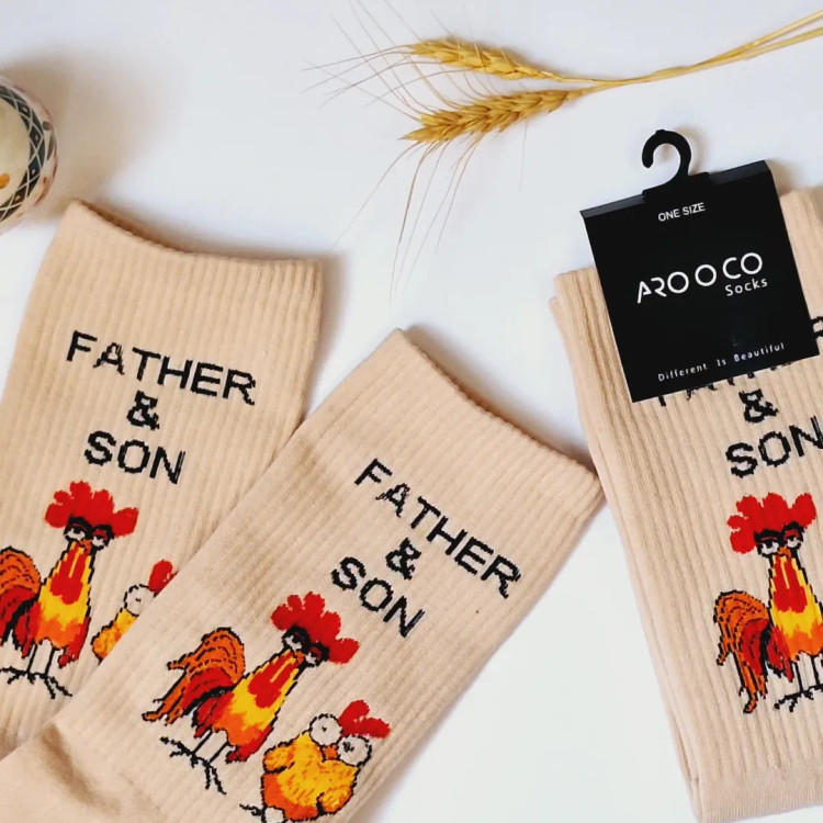 خرید جوراب ساقدار مردانه (طرح Father & son)