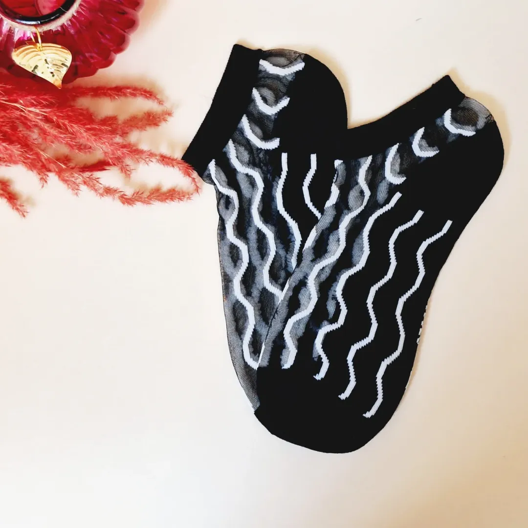 خرید جوراب مچی توری طرحدار زنانه