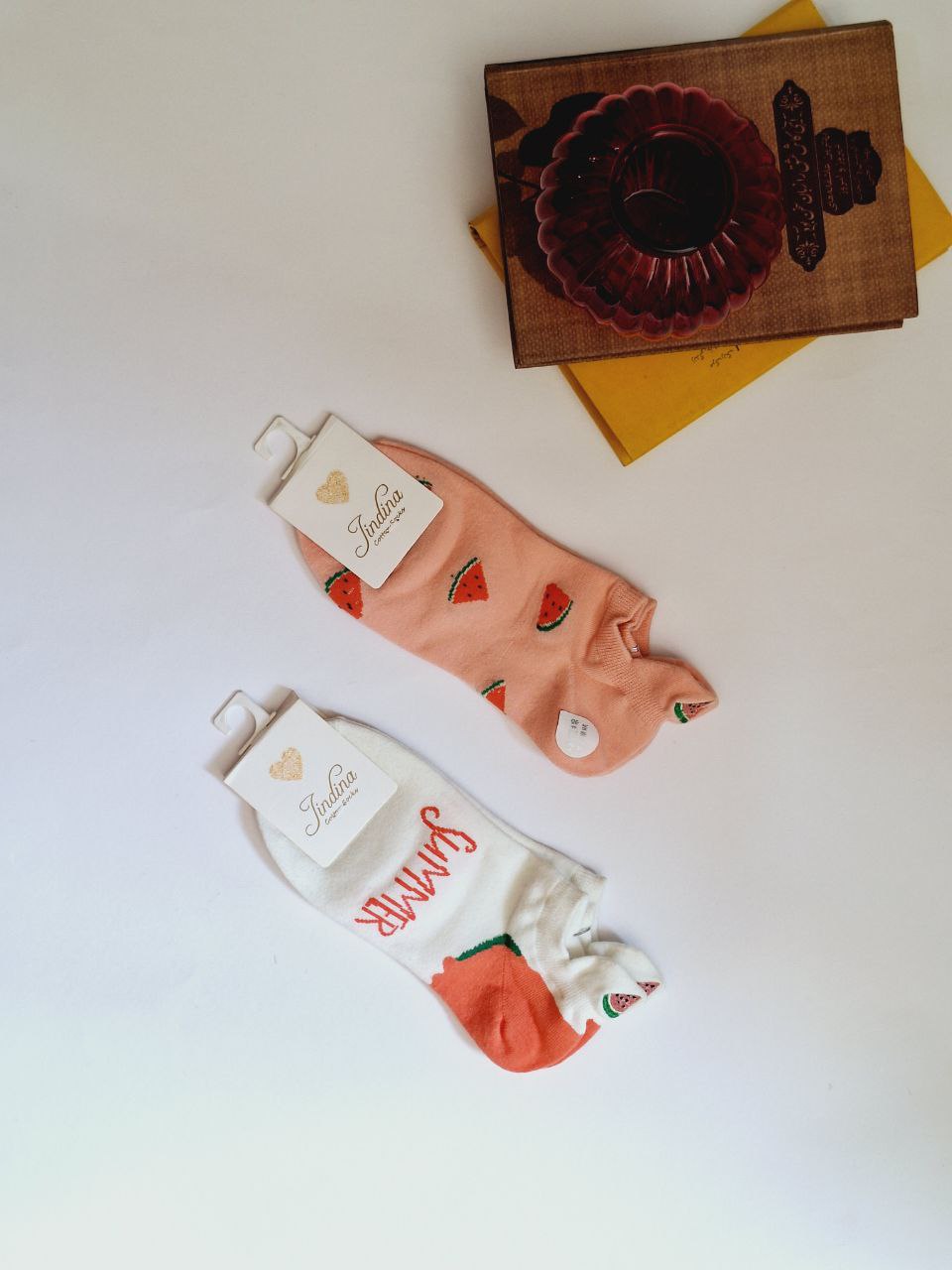 جوراب مچی فانتزی زنانه با طرح هندوانه