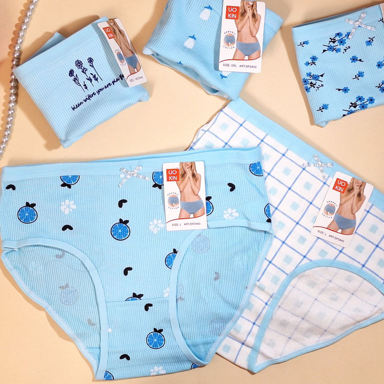 شورت کبریتی زنانه (طرح گل آبی)