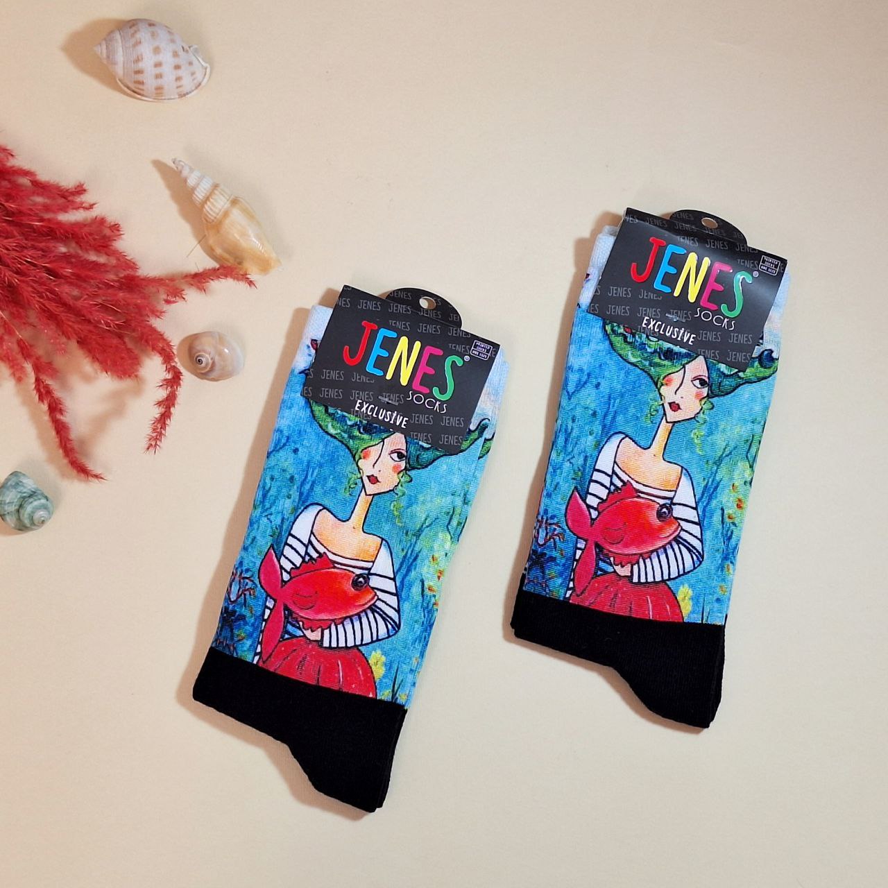 خرید جوراب ساقدار زنانه (طرح دختر دریا)