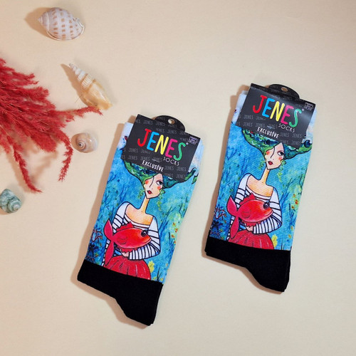 خرید جوراب ساقدار زنانه (طرح دختر دریا)