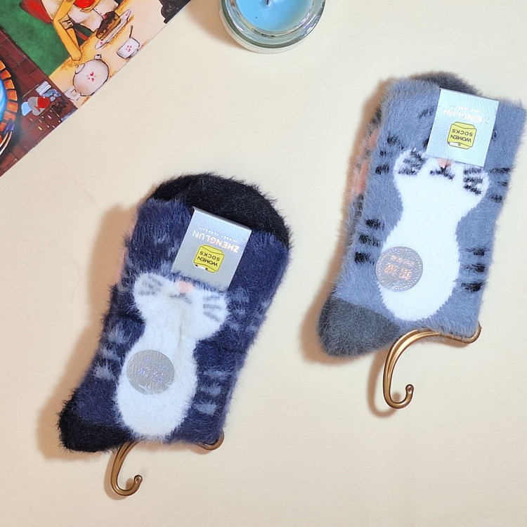 جوراب موهر زنانه طرح گربه