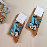 جوراب ساقدار فانتزی طرح گربه