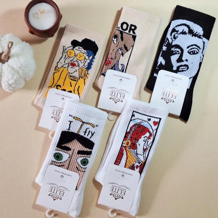 جوراب ساقدار فانتزی (طرح modern face)