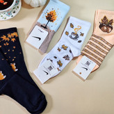 جوراب ساقدار فانتزی زنانه (طرح پاییز)