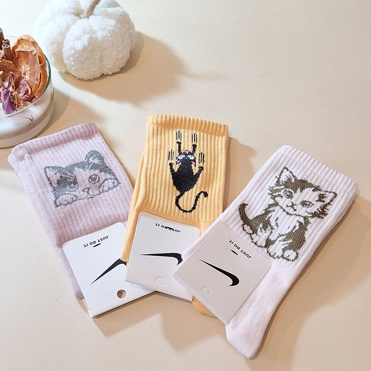 جوراب ساقدار فانتزی طرح گربه دخترانه با کیفیت بالا