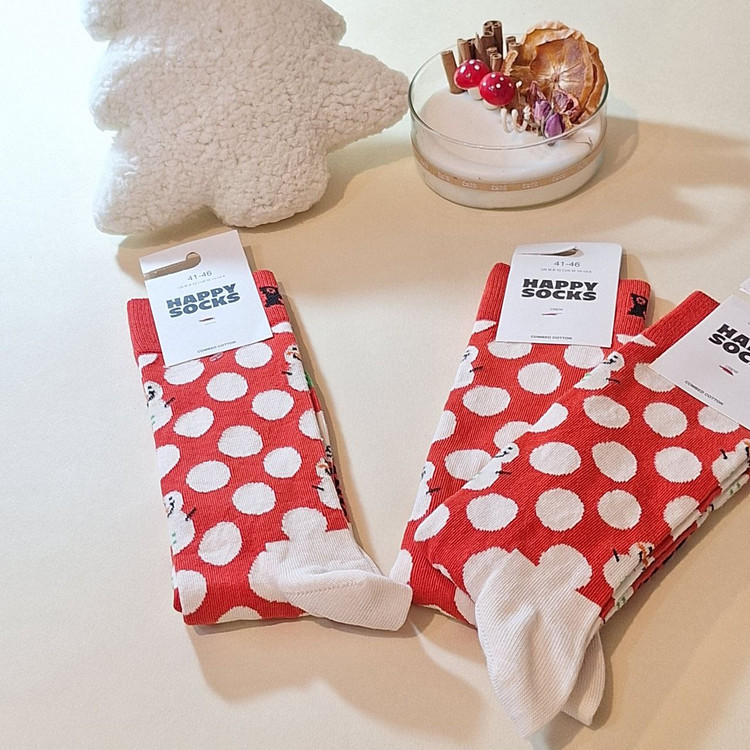جوراب مردانه ساقدار فانتزی طرح آدم برفی – تولید ترکیه – Happy Socks