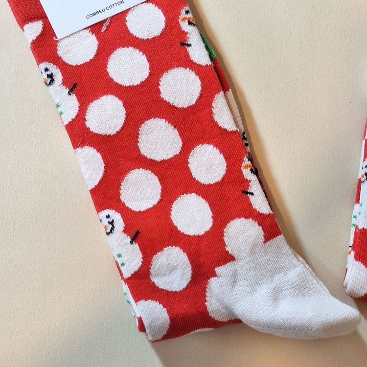 جوراب مردانه فانتزی ساقدار طرح آدم برفی مناسب هدیه – Happy Socks
