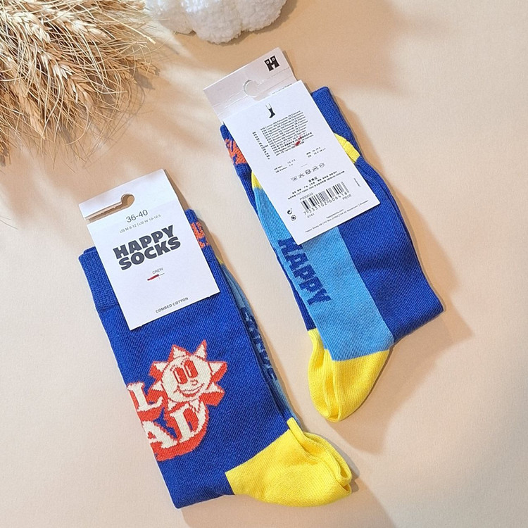 جوراب زنانه ساقدار فانتزی طرح خورشید، تولید ترکیه، برند هپی ساکس