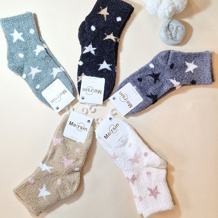 جوراب مچی موهر زنانه برند مرسین با بافت نرم و گرم مناسب استفاده روزانه