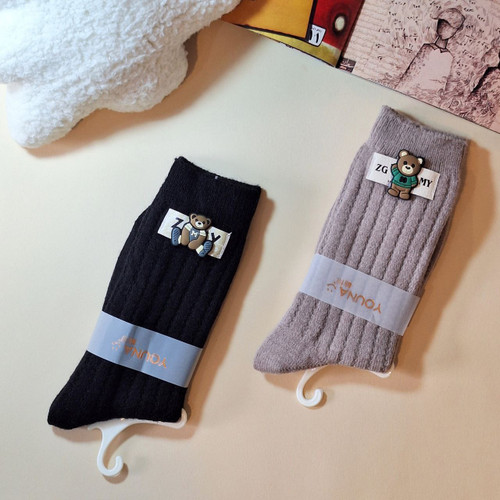 خرید جوراب ساقدار فانتزی تدی وارداتی با عروسک برجسته و قیمت مناسب