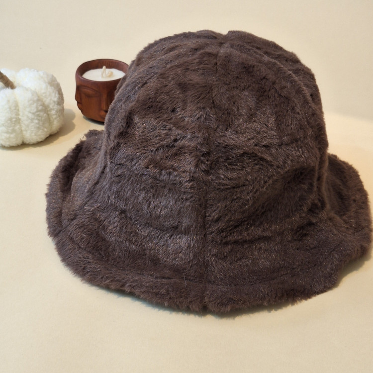 خرید آنلاین کلاه باکت خز قهوهای ترند