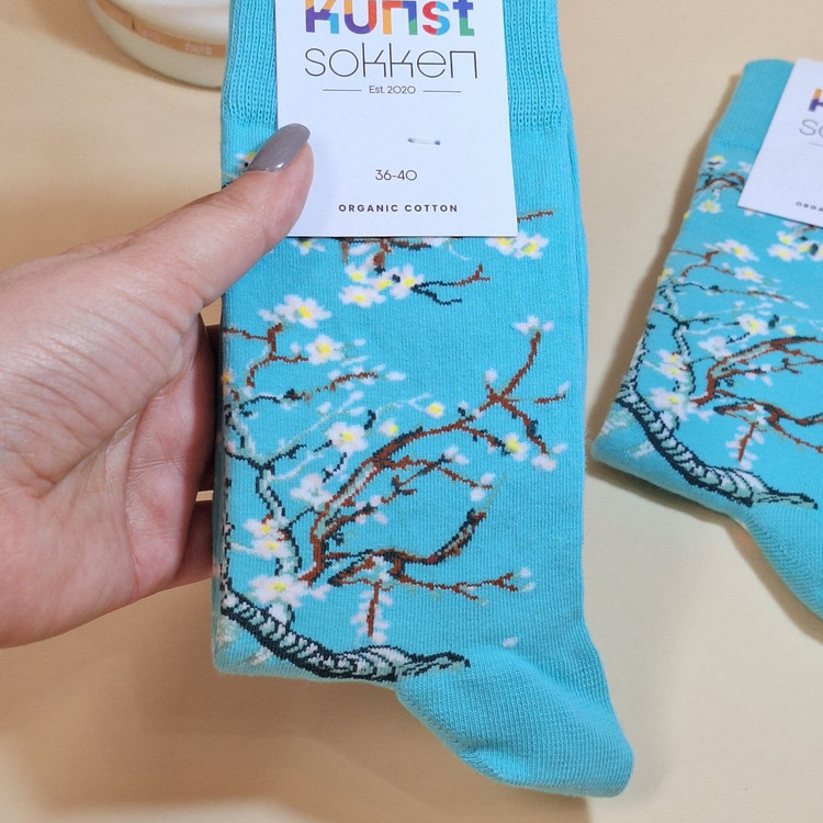 قیمت جوراب زنانه ساقدار ترک طرح شکوفه بادام نخ پنبه