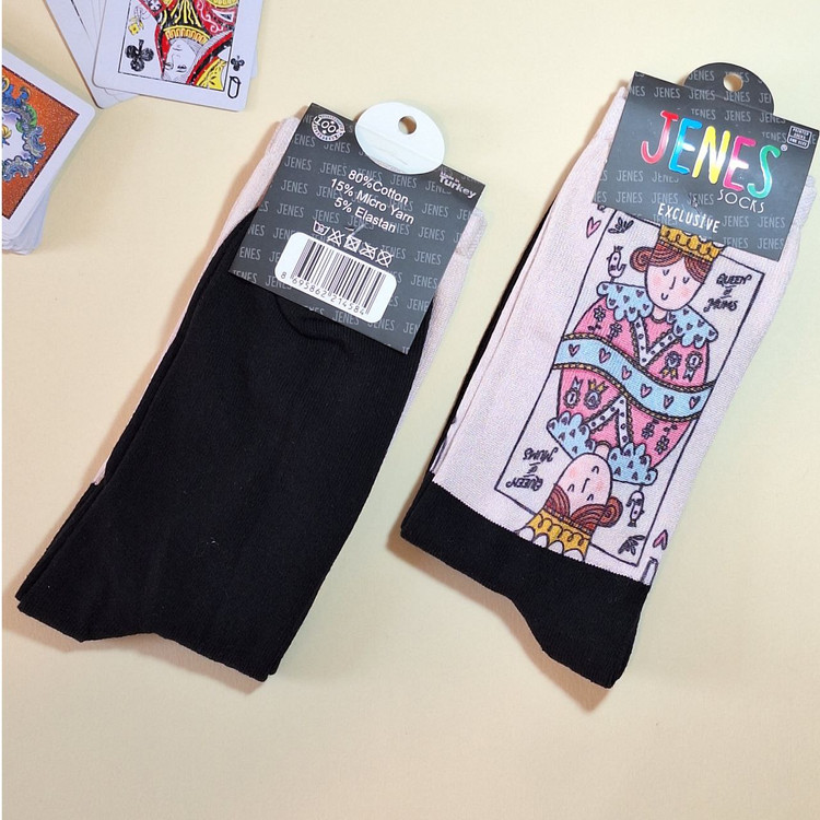 جوراب ساقدار زنانه طرح ملکه وارداتی با کیفیت