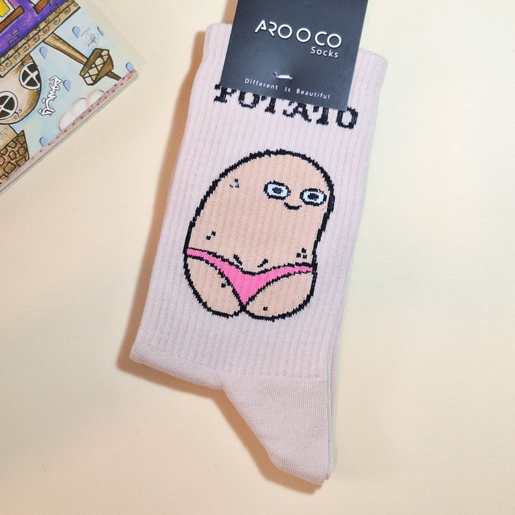 خرید جوراب ساقدار یونیسکس طرح potato ایرانی با کیفیت