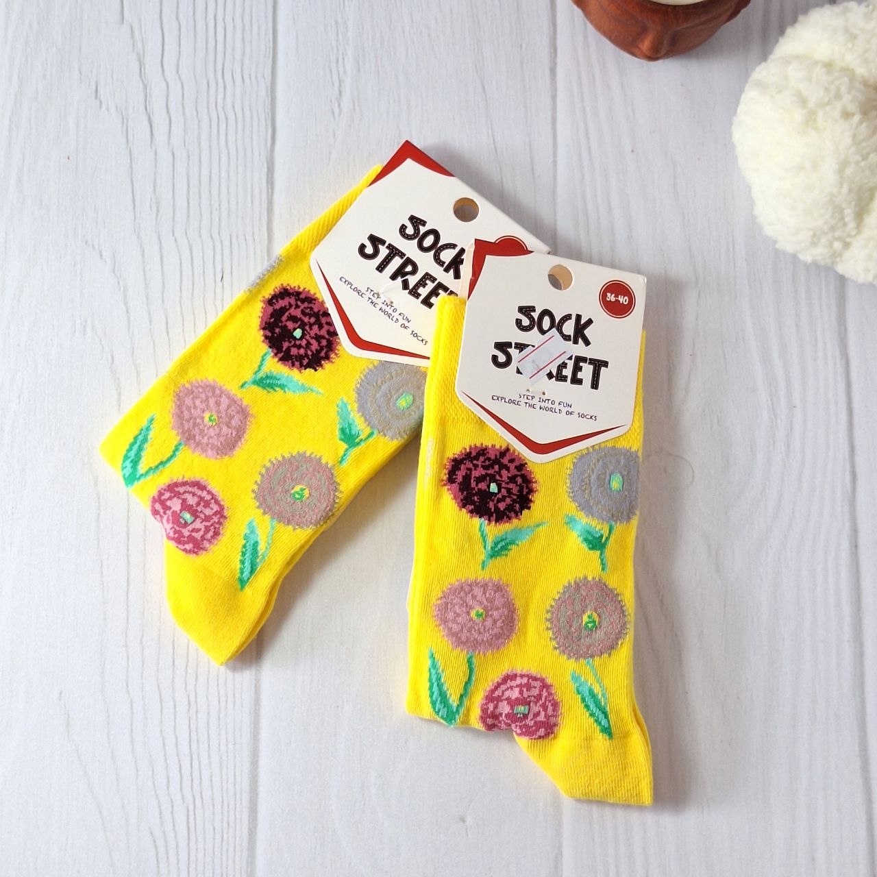 جوراب ساقدار زنانه ترک طرح flower