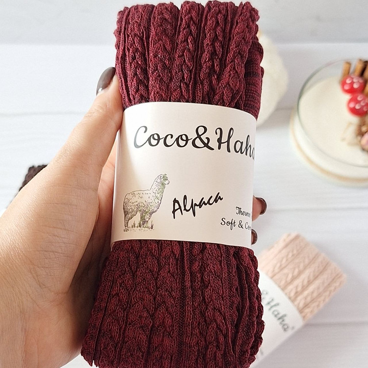 جوراب بالای زانو گندمی لاما برند coco&hana
